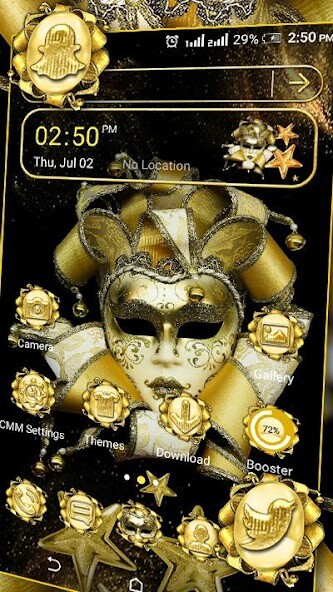 Run android online APK Golden Carnival Mask Theme from MyAndroid or emulate Golden Carnival Mask Theme using MyAndroid