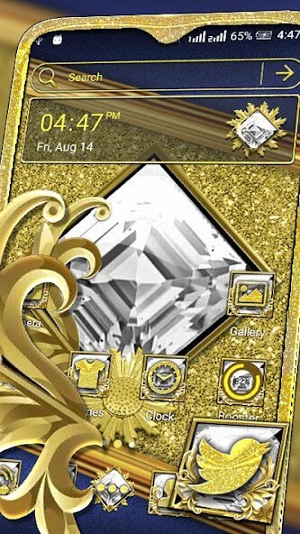 Run android online APK Golden Glitter Launcher Theme from MyAndroid or emulate Golden Glitter Launcher Theme using MyAndroid