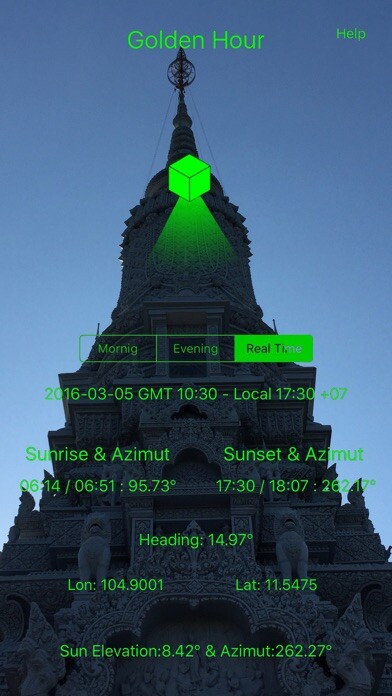Emulate iPhone app Golden Hour AR using MyAndroid