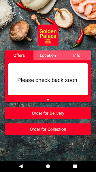 Emulate iPhone app Golden Palace Earlsfield using MyAndroid