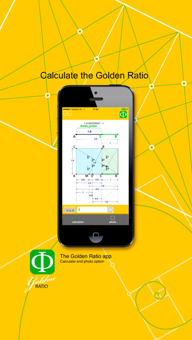 Emulate iPhone app Golden Ratio calculate and photo using MyAndroid