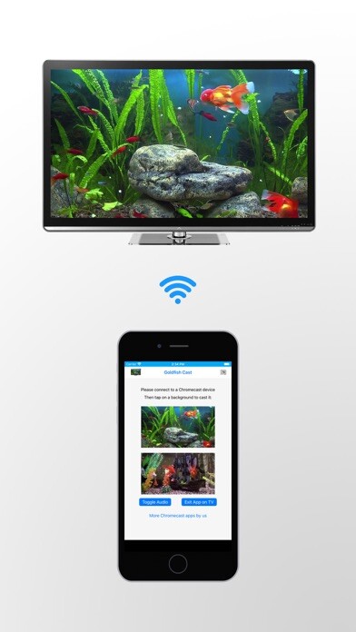 Emulate iPhone app Goldfish Aquarium on TV using MyAndroid