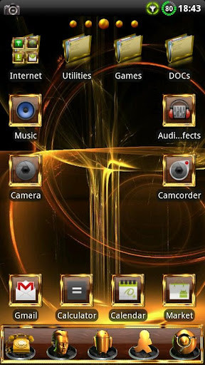 Run android online APK GOLD Go Launcher EX theme from MyAndroid or emulate GOLD Go Launcher EX theme using MyAndroid