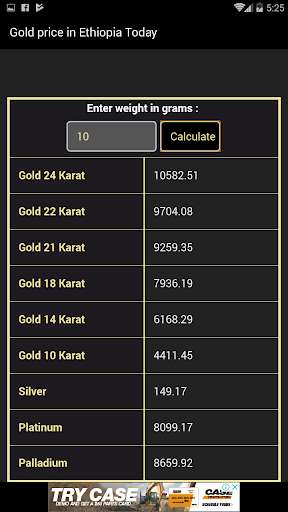 Run android online APK Gold price in Ethiopia Today from MyAndroid or emulate Gold price in Ethiopia Today using MyAndroid