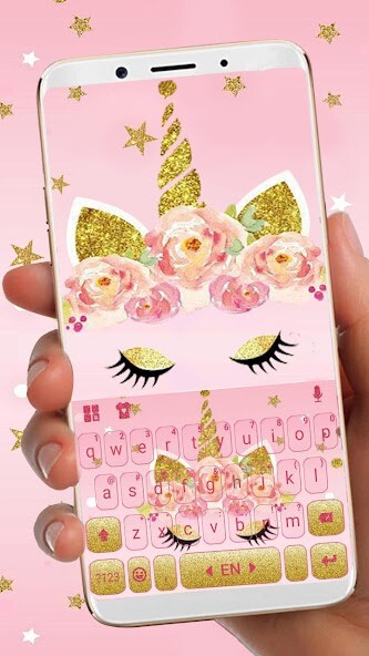 Run android online APK Gold Shinny Unicorn Keyboard Theme from MyAndroid or emulate Gold Shinny Unicorn Keyboard Theme using MyAndroid
