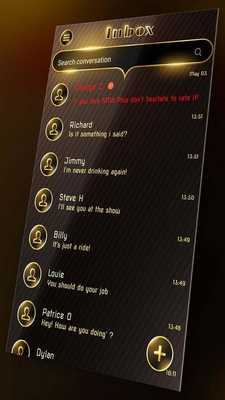 Emulate Android APK Gold SMS Messenger Theme