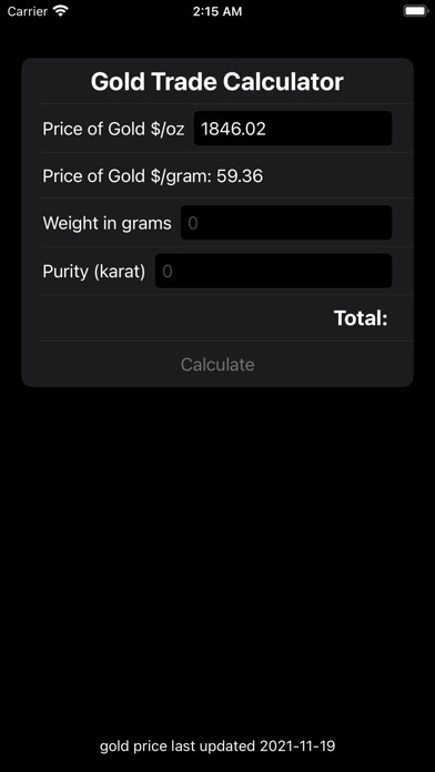 Emulate iPhone app Gold Trade Calculator Pro using MyAndroid Emulate iPhone app Gold Trade Calculator Pro using MyAndroid