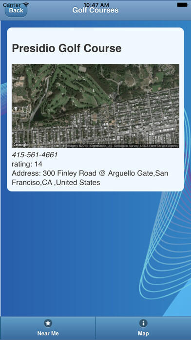 Emulate iPhone app Golf Courses app using MyAndroid