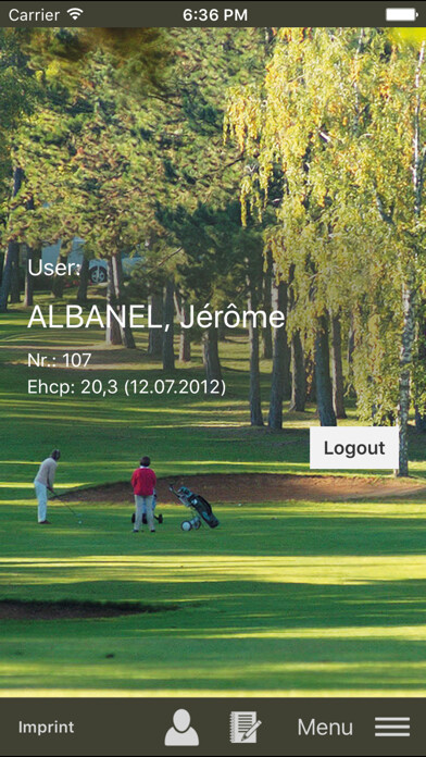 Emulate iPhone app Golf de Dijon using MyAndroid