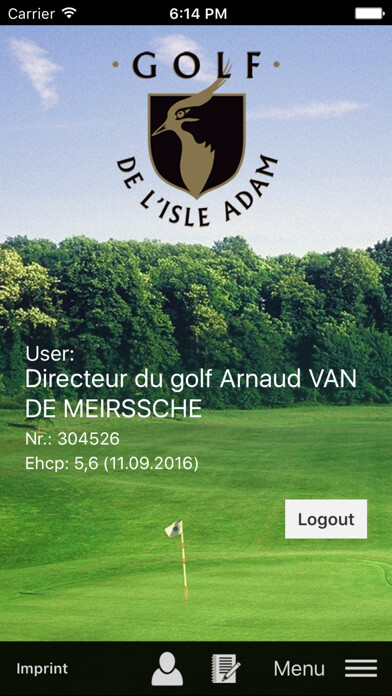 Emulate iPhone app Golf de l’Isle Adam using MyAndroid