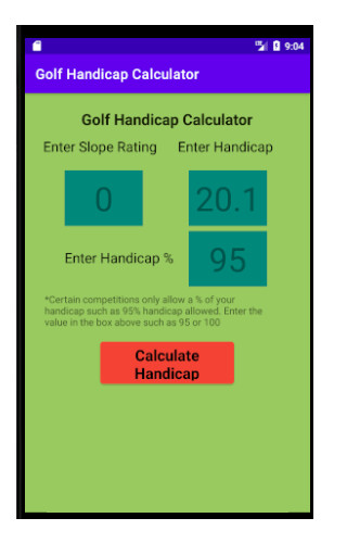 Run android online APK Golf Handicap Calculator from MyAndroid or emulate Golf Handicap Calculator using MyAndroid