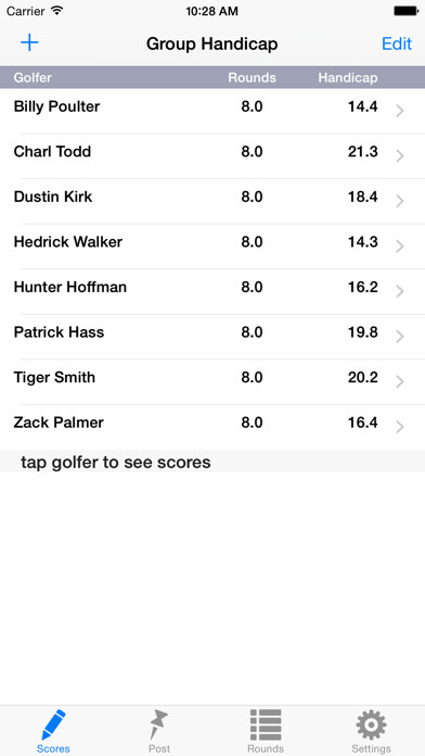 Emulate iPhone app Golf Handicap Group & League using MyAndroid