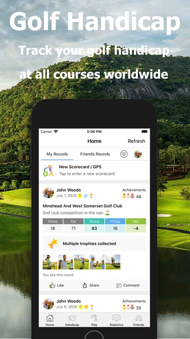 Emulate iPhone app Golf Handicap - Online Golf using MyAndroid