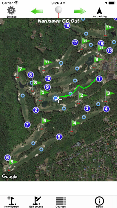 Emulate iPhone app Golf Shot Navi using MyAndroid