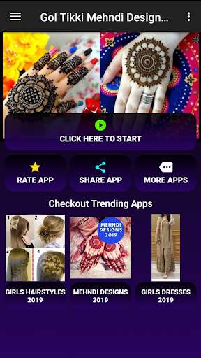 Run android online APK Gol Tikki Mehndi Designs 2020 (Offline) from MyAndroid or emulate Gol Tikki Mehndi Designs 2020 (Offline) using MyAndroid
