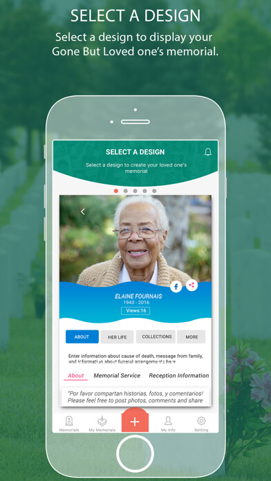 Emulate iPhone app GoneButLoved - Memorial using MyAndroid