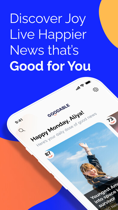 Emulate iPhone app Goodable: News & Mental Health using MyAndroid
