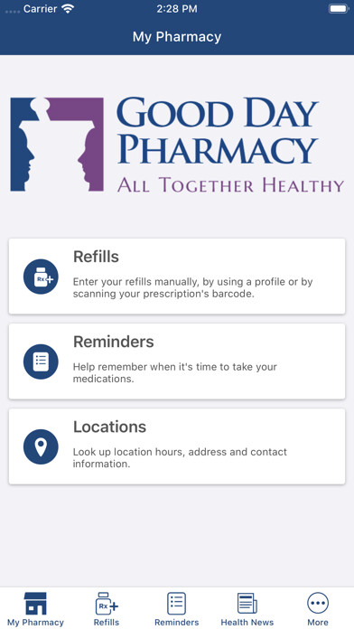 Emulate iPhone app Good Day Pharmacy PA using MyAndroid