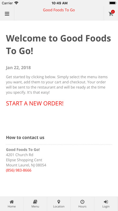 Emulate iPhone app Good Foods To Go Deli Bakery using MyAndroid