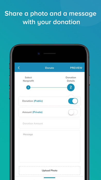 Emulate iPhone app Goodgive: Donate to Charity using MyAndroid
