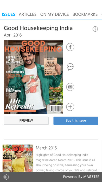Emulate iPhone app Good Housekeeping India using MyAndroid