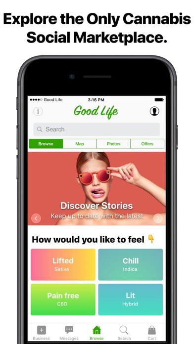 Emulate iPhone app Good Life Cannabis Social using MyAndroid Emulate iPhone app Good Life Cannabis Social using MyAndroid
