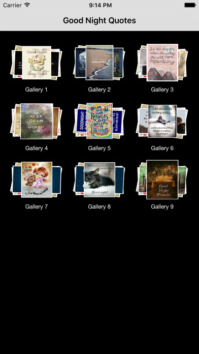 Emulate iPhone app Good Night Quotes: Find and Share Good Night Messages using MyAndroid