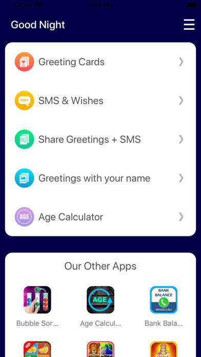 Emulate iPhone app Good Night SMS using MyAndroid