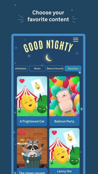 Emulate iPhone app Good Nighty - Bedtime stories using MyAndroid