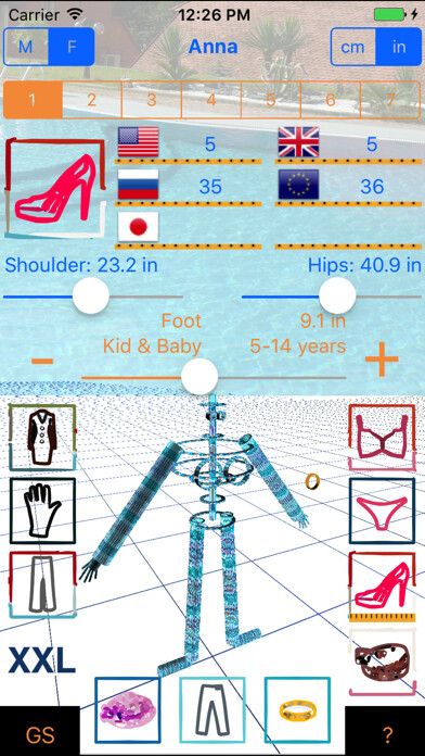Emulate iPhone app Good Sizer 3D - size converter of clothes using MyAndroid Emulate iPhone app Good Sizer 3D - size converter of clothes using MyAndroid