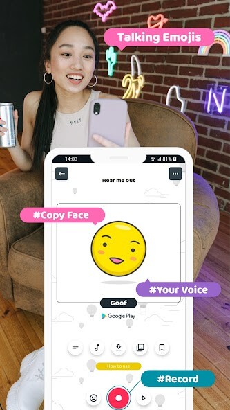 Emulate Goof: Make Talking Emoji Video from MyAndroid or run Goof: Make Talking Emoji Video using MyAndroid