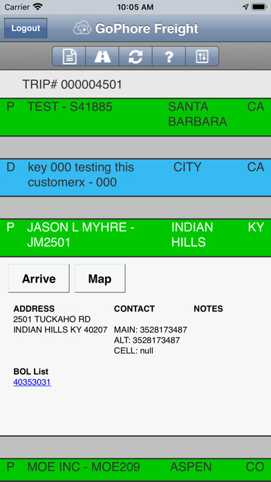 Emulate iPhone app GoPhore Freight using MyAndroid