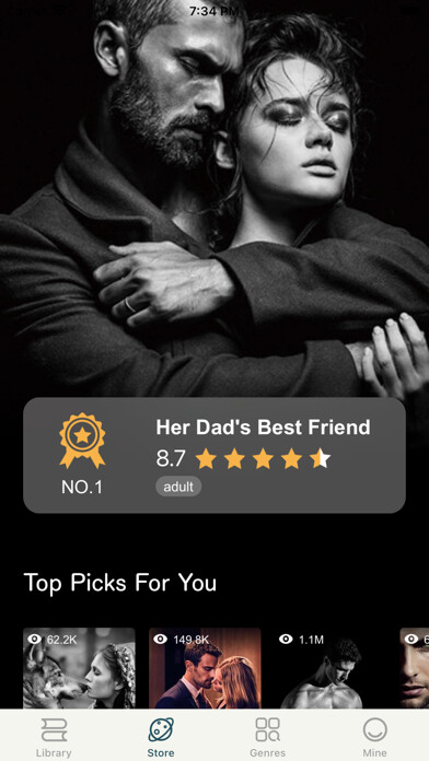 Emulate iPhone app GoReader - Romance stories using MyAndroid