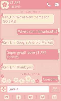 Emulate Android APK GO SMS/GOLauncher Flower theme