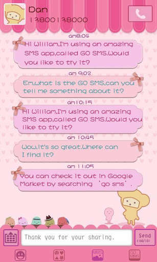 Emulate Android APK GO SMS Pro Pink Sweet theme Emulate Android APK GO SMS Pro Pink Sweet theme