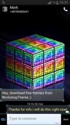 Emulate Android APK GO SMS Pro style rainbow cube