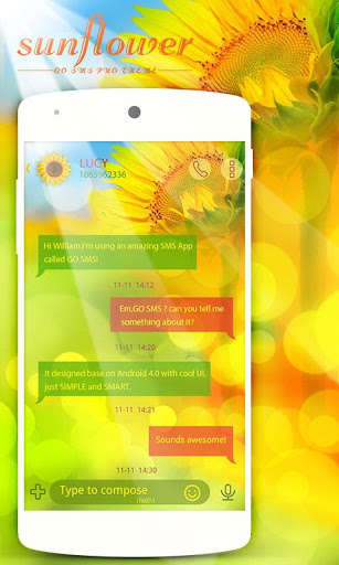 Emulate Android APK GO SMS Pro Sunflower Theme Emulate Android APK GO SMS Pro Sunflower Theme