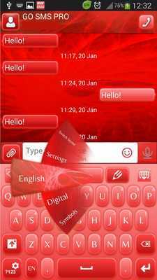 Emulate Android APK GO SMS Red Glow Emulate Android APK GO SMS Red Glow