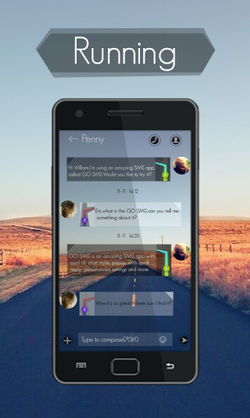 Run android online APK GO SMS RUNNING THEME from MyAndroid or emulate GO SMS RUNNING THEME using MyAndroid