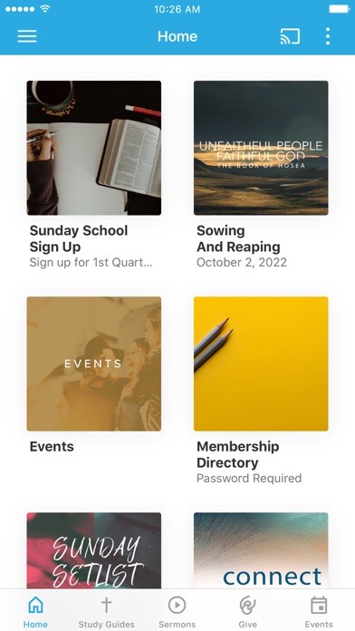 Emulate iPhone app Gospel Grace Baptist Church using MyAndroid
