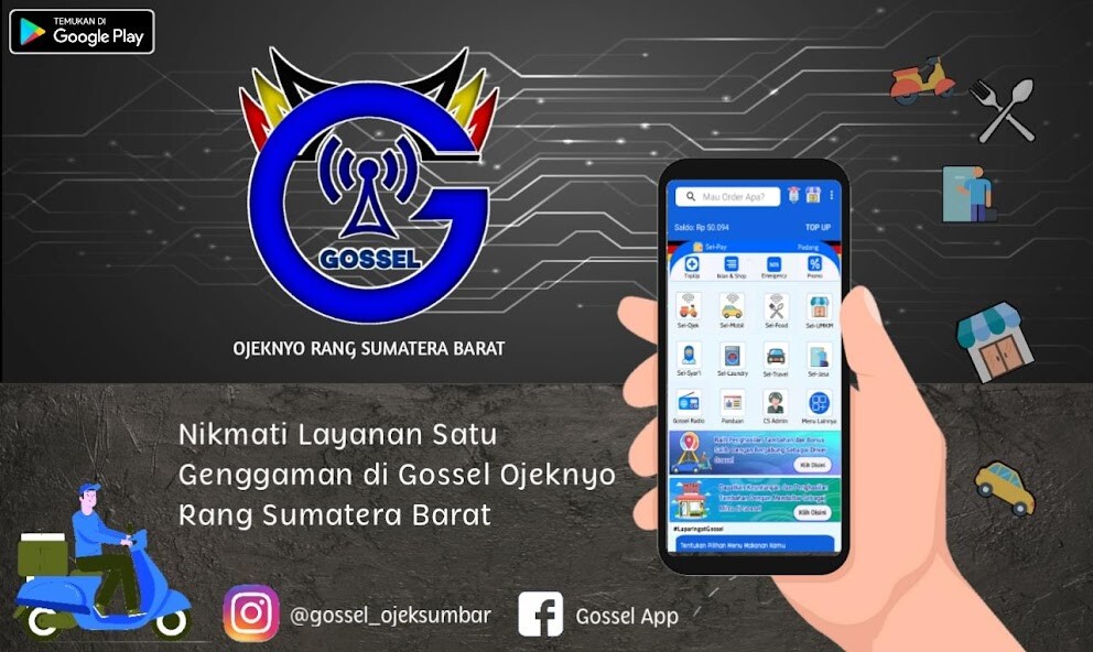 Run android online APK Gossel Solok - Ojek Online Kota  Kabupaten Solok from MyAndroid or emulate Gossel Solok - Ojek Online Kota  Kabupaten Solok using MyAndroid