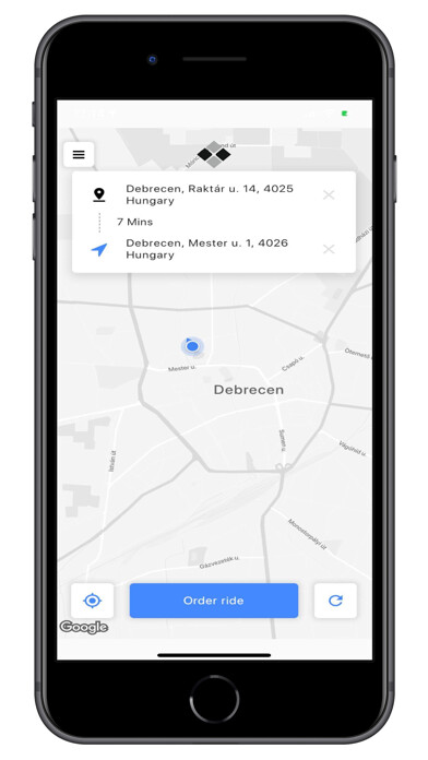 Emulate iPhone app GoTaxi Budapest using MyAndroid