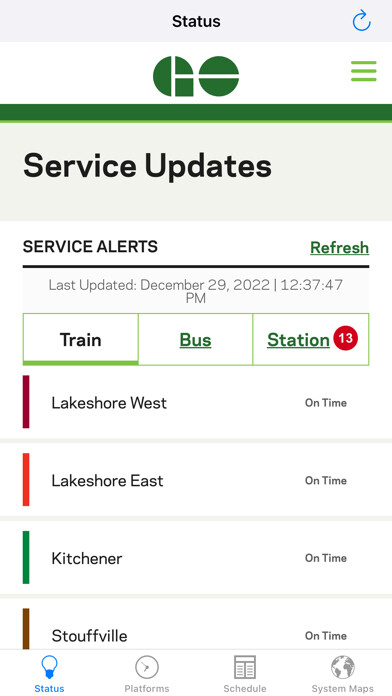 Emulate iPhone app GOToronto: GO Transit Sidekick using MyAndroid