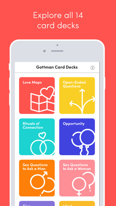 Emulate iPhone app Gottman Card Decks using MyAndroid