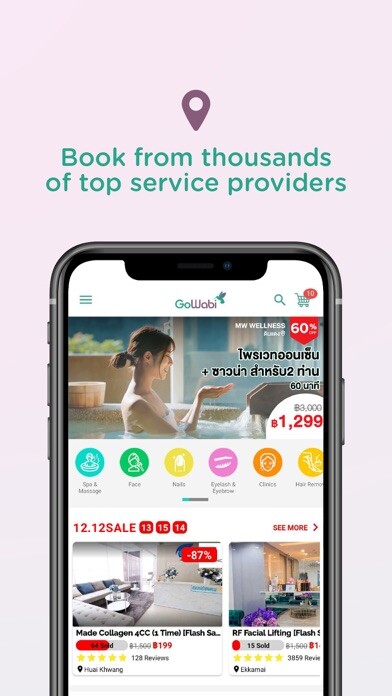 Emulate iPhone app GoWabi - Beauty Booking App using MyAndroid