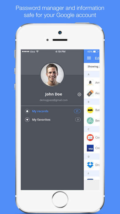 Emulate iPhone app Gpass Password Manager using MyAndroid Emulate iPhone app Gpass Password Manager using MyAndroid