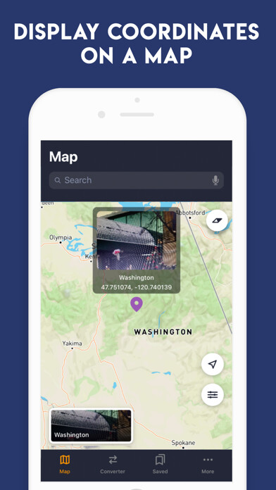 Emulate iPhone app GPS Coordinates Converter App using MyAndroid