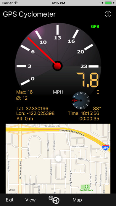 Emulate iPhone app GPS Cyclometer using MyAndroid Emulate iPhone app GPS Cyclometer using MyAndroid