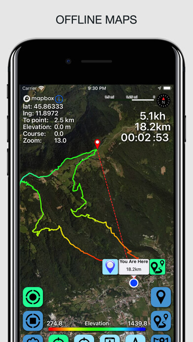 Emulate iPhone app GPS Tracker, GPX Viewer using MyAndroid