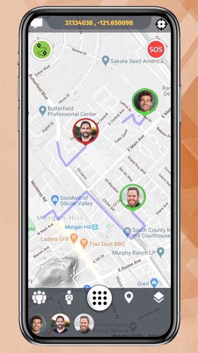 Emulate iPhone app Gps Tracking - Friends using MyAndroid